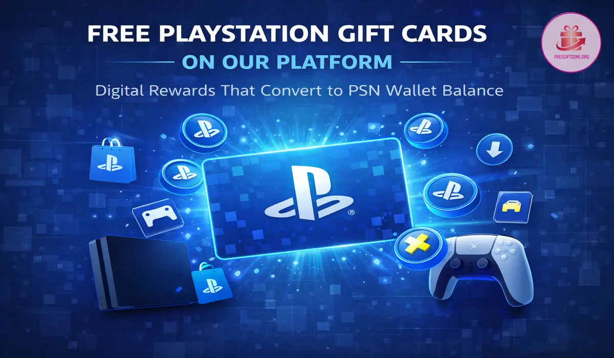 Overview image showing our PlayStation gift card campaign structure and platform presentation