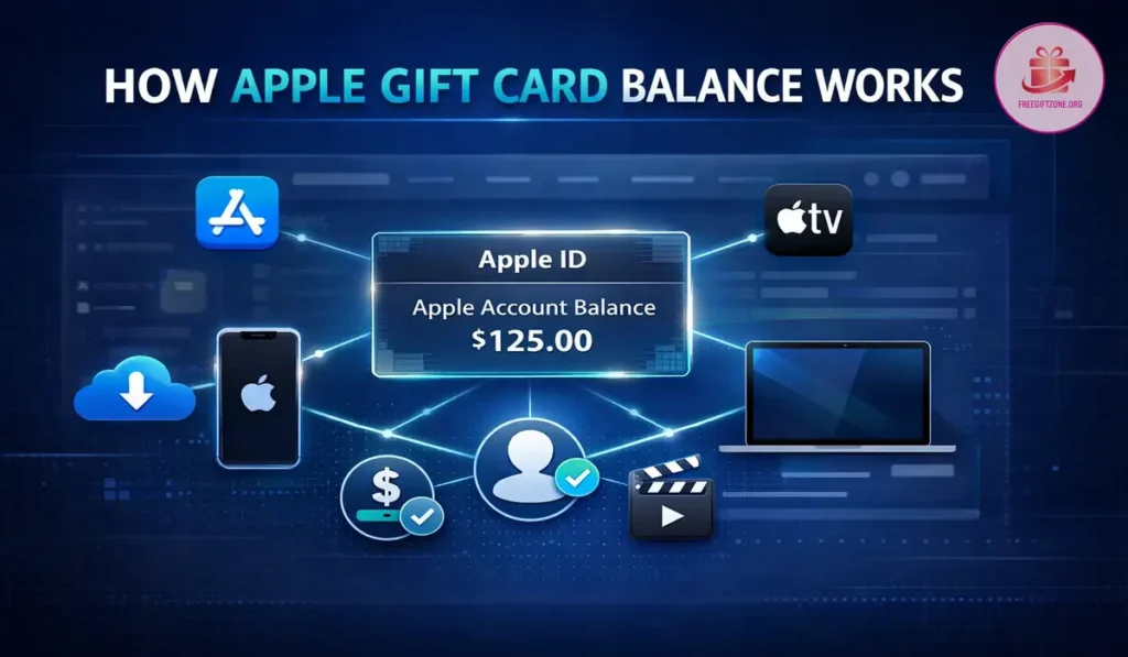 How Apple Gift Card balance overview showing where redeemed credit is stored and used