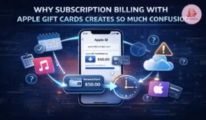 Overview image showing why Apple Gift Card subscription billing creates confusion